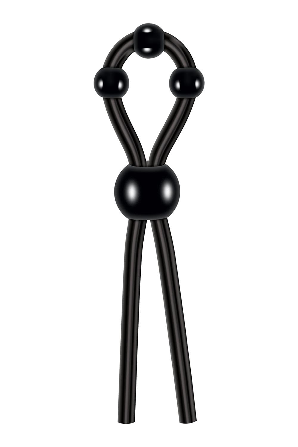 Zero Tolerance Ultimate Adjustable Silicone Lasso Cock Ring With Pleasure Beads, Black