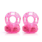 2 Pcs Vibrating Clitoral Stimulator Cock Ring, Silicone Penis Ring with Vibrator Ejaculation Delay Erection Enhance Adult Erotic