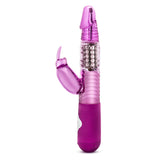 7 Vibrating Functions Luxury Soft Rotating Beads Rabbit Vibrator - Clitoral G Spot Dual Stimulator - Ribbed Textured Shaft - Wat