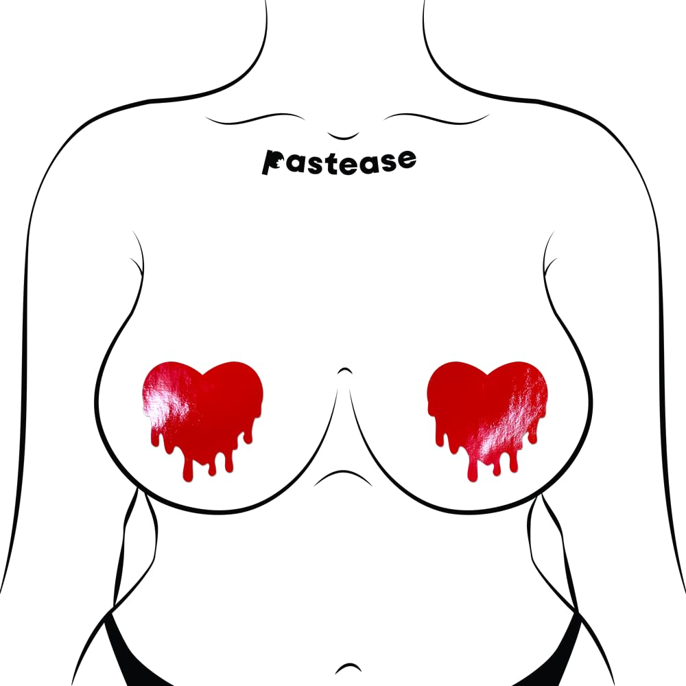 Pastease Faux Latex Red Melty Hearts