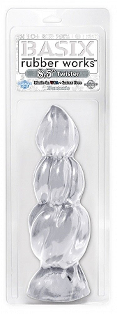 Pipedream Basix 8.5-Inch Twister Anal Plug, Clear