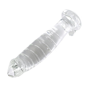 Epichao Realistic Swirl Glass Dildo Crystal Dildo Glass Wand G-Spot Stimulation Stimulator With Testicles