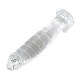 Epichao Realistic Swirl Glass Dildo Crystal Dildo Glass Wand G-Spot Stimulation Stimulator With Testicles
