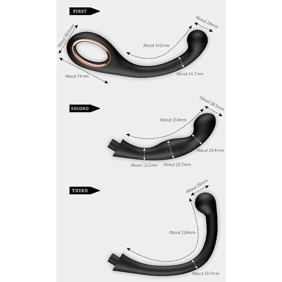 Heuceo Silicone Butt Plug Trainer Set 3 Shape Anal Plug Kit, Male Prostate Stimulate Massager G-spot Stimulation Anal Beads Dild