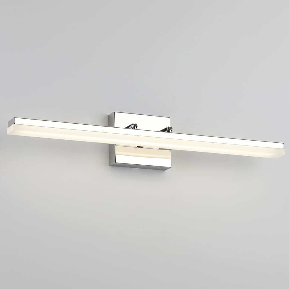 7Degobii Modern 24'' Bathroom Vanity Light Dimmable 14W Led Fixtures For Mirror - Adjustable Chrome 4000K