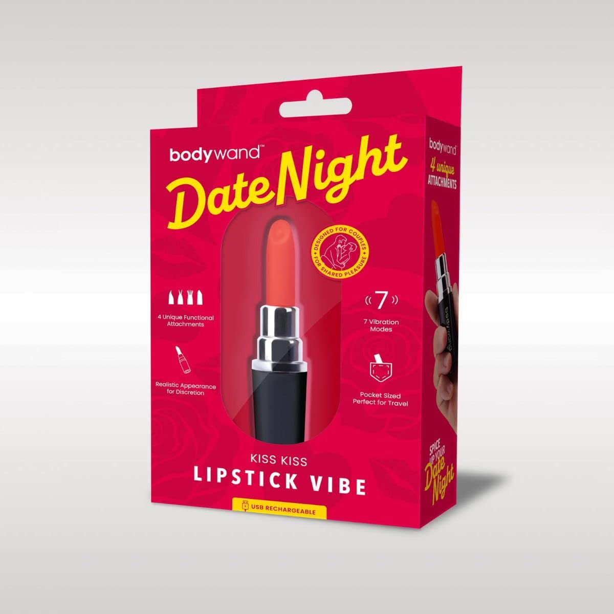 Bodywand Date Night Kiss Kiss Lipstick Vibe-Black/Red