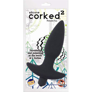 Golden Triangle Corked 02 Silicone Anal Plug Waterproof  Charcoal  Medium