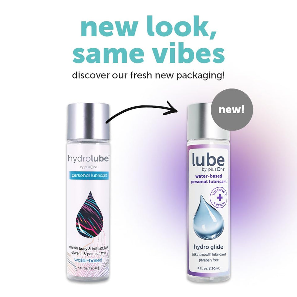 plusOne Hydrolube Personal Lubricant, Gentle, Non-Greasy, Water-Based Sex Toy Lube for Solo and Partner Play, Condom Friendly, 4