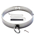 O Ring Metal Locking Collar - Davidsource Neck Collar with O Ring Magnetic Stainless Pin Restraint Gear BDSM Sex Toy