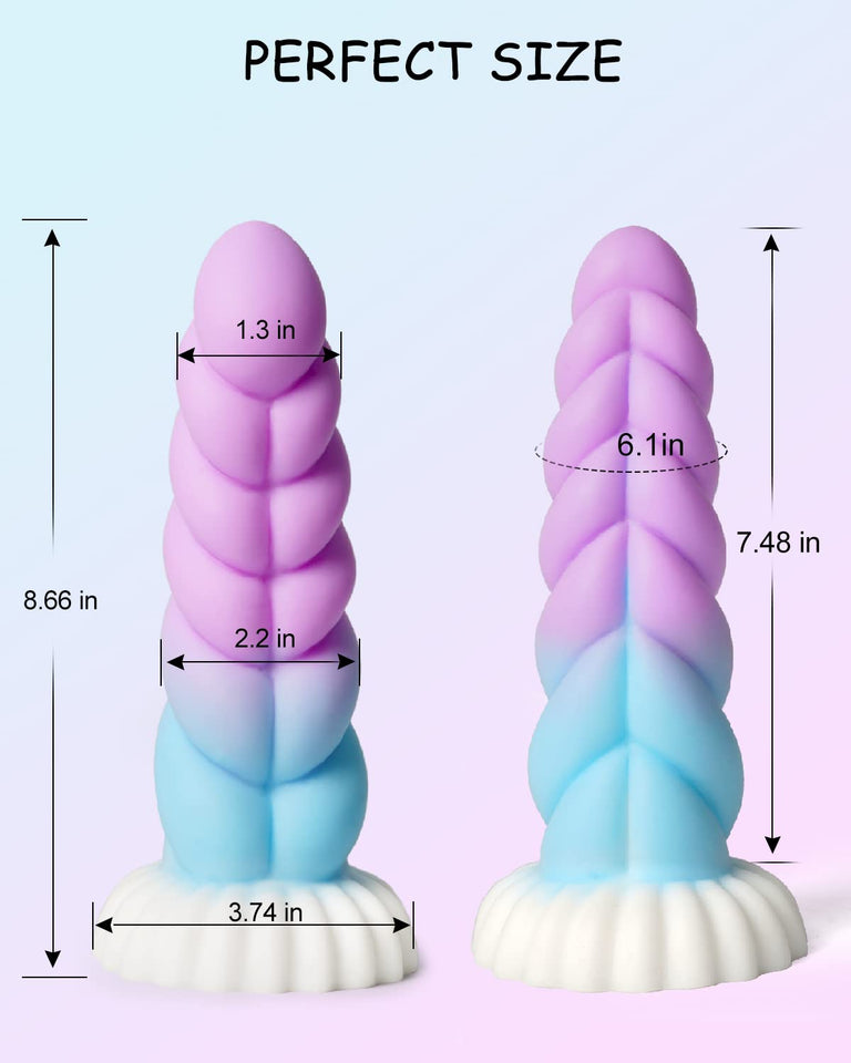 Realistic Monster Silicone Dildo - 8.6'' Big Shaped Liquid Dildo with Strong Suction Cup, Huge Thick Sex Toy for Women, Anal Plu
