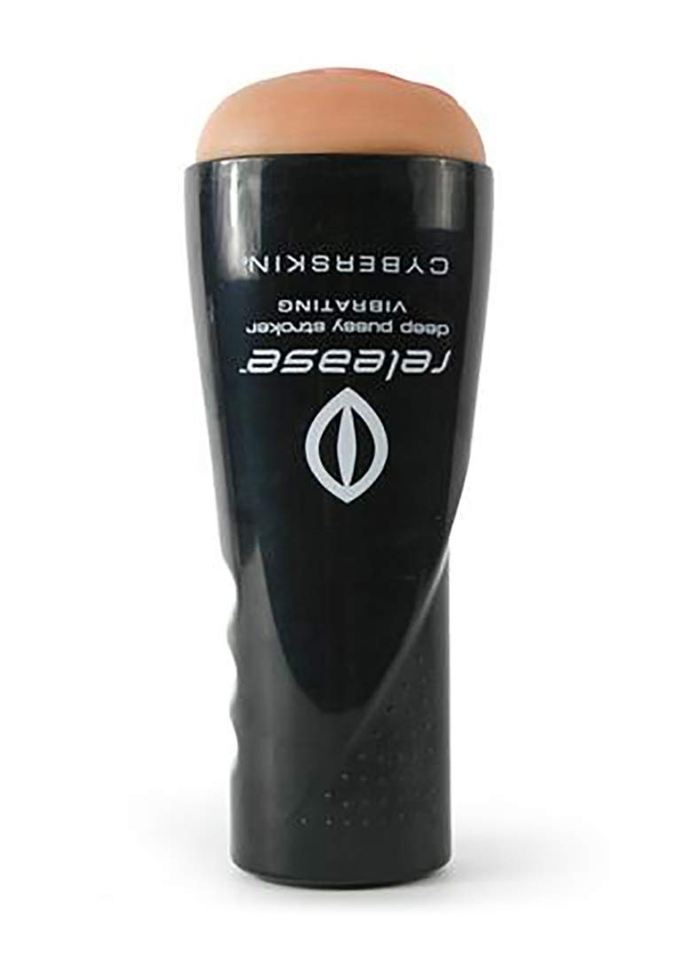 Topco Cyberskin Release Deep Pussy Stroker, Flesh Vibrating