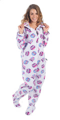 Forever Lazy Footed Adult Onesie - Owls - XXS