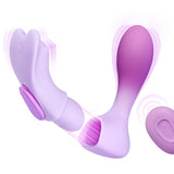 Detachable Wearable Dildo Vibrators with Separate Clit Stimulation, Butterfly Panty Vibrator with Wireless Remote Control and 7
