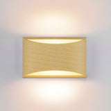 Aipsun Aluminum Modern Wall Light Fixtures 1 Pack Indoor Led Wall Sconce Hardwired Wood Texture Up And Down Wall Mount Light For