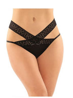 Fantasy Lingerie Daphne Brazilian-Cut Panty-Black L/Xl-Hanging