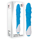 (D) Adam & Eve Twisted Silk Silicone Vibrator Blue