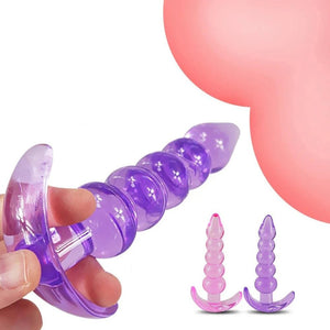 Butt Plugs, 2 Pcs Anal Training Kit Soft Jelly Anal Plug G-spot Prostate Massager Anus Trainer for Adult Masturbation SM Beginne