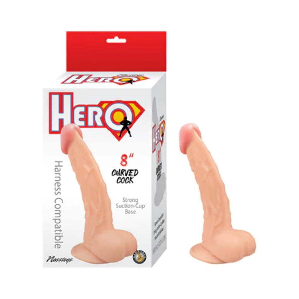 Hero Curved Cock 8In Whte