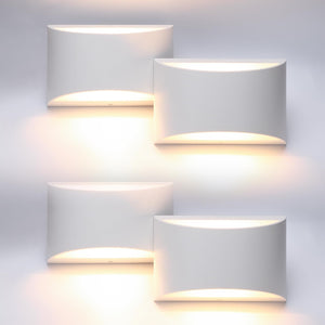 Aipsun 4 Pack Aluminum Modern Indoor Led Wall Sconce Hardwired Interior Wall Lights Up And Down Wall Mount Light For Living Room