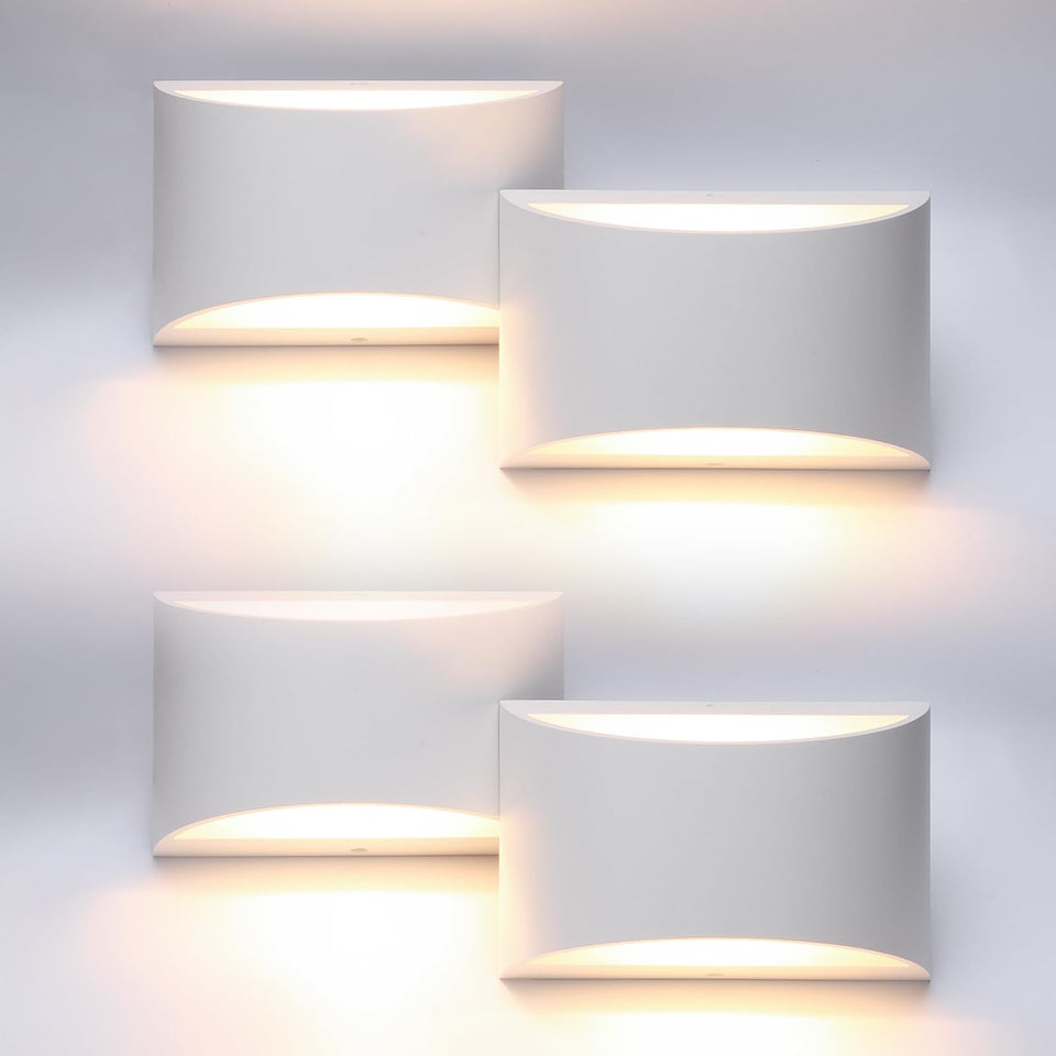 Aipsun 4 Pack Aluminum Modern Indoor Led Wall Sconce Hardwired Interior Wall Lights Up And Down Wall Mount Light For Living Room