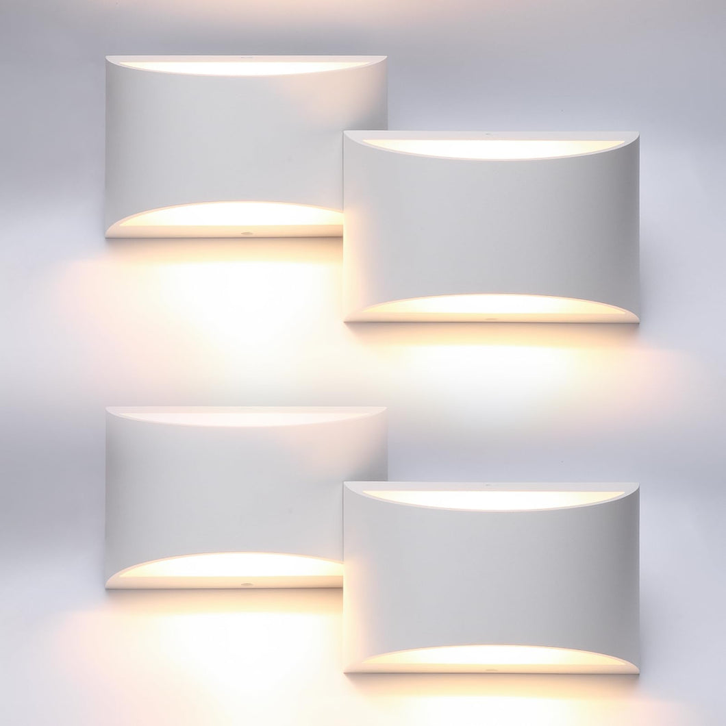 Aipsun 4 Pack Aluminum Modern Indoor Led Wall Sconce Hardwired Interior Wall Lights Up And Down Wall Mount Light For Living Room