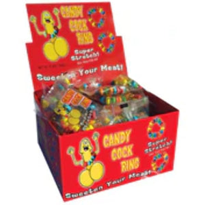 Hott Products Multi-Colored Candy Cock Ring 50 Piece Display, 0.76 Pound