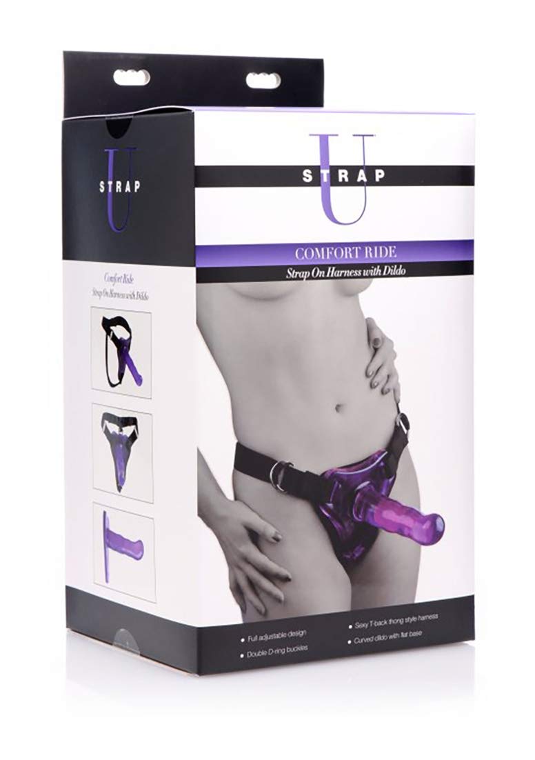 Strap U Comfort Ride Strap On Harness With Purple Dildo, 1 Count