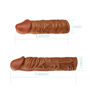 MPXOJII 2 Pcs Reusable Penis Sleeve Extender Ultra-Soft Extension Sex Toy Cock Enlarger Applicative for Men & Couple