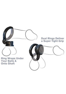 Pipedream Fantasy C-Ringz Ironman Duo-Ring Dildo Black 1 Pound