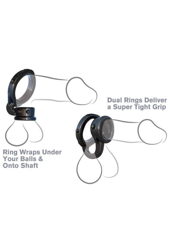 Pipedream Fantasy C-Ringz Ironman Duo-Ring Dildo Black 1 Pound