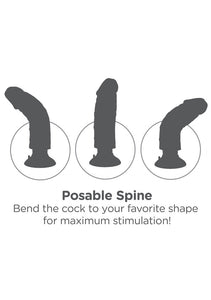 King Cock 6In Vibrating Cock Brown