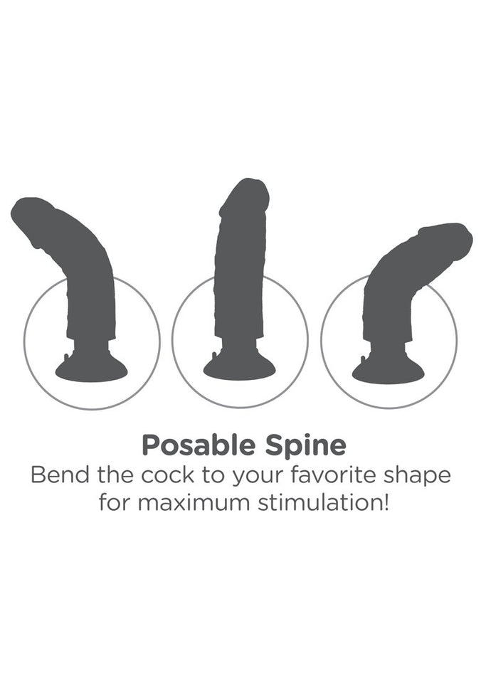 King Cock 6In Vibrating Cock Brown