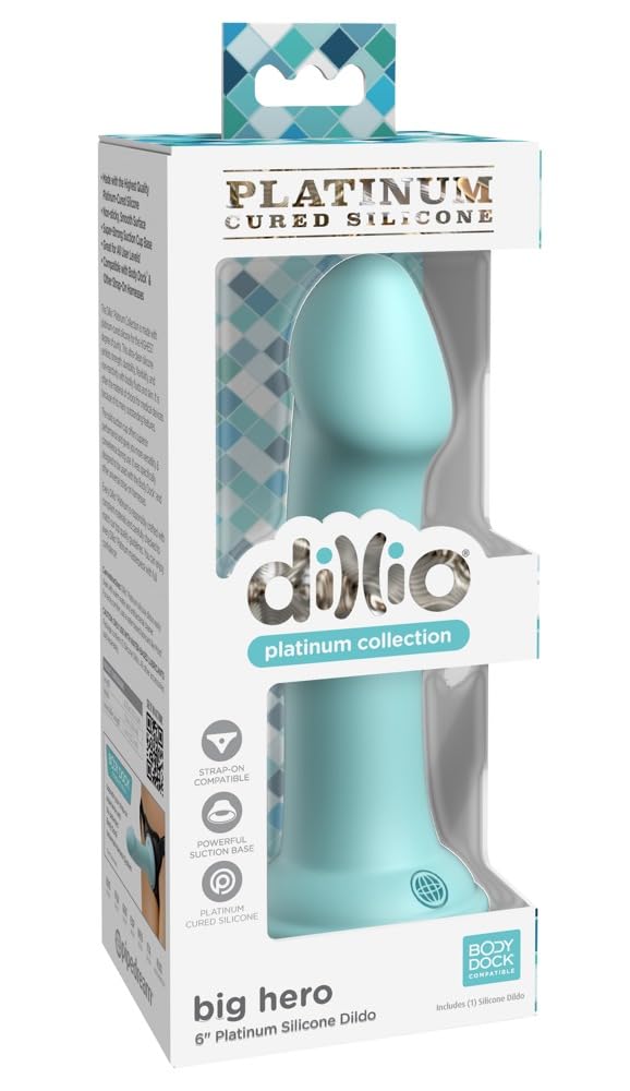 Pipedream Prorducts - Dillio Platinum Collection - Big Hero 6 Platinum Cured Silicone Dildo - Teal