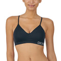 DKNY Women Seamless Bra Wire Free Pull On 2-Pack, Black & Sand, Small