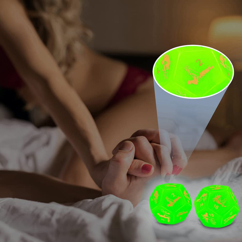 Harper & Chance Sex Dice Games for Adults Couples, Date Night Dice, 96 Foreplay Suggestions, 36 Sexual Positions...Glow in The D