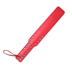 Quality Studded Spanking Paddles, 14.7inch Faux Leather Paddle for Adults Sex Play, Red