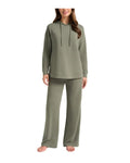 Max & Mia Womens 2 Pc Hoodie Lounge Set (US, Alpha, Small, Regular, Regular, Dark Sage (Green))