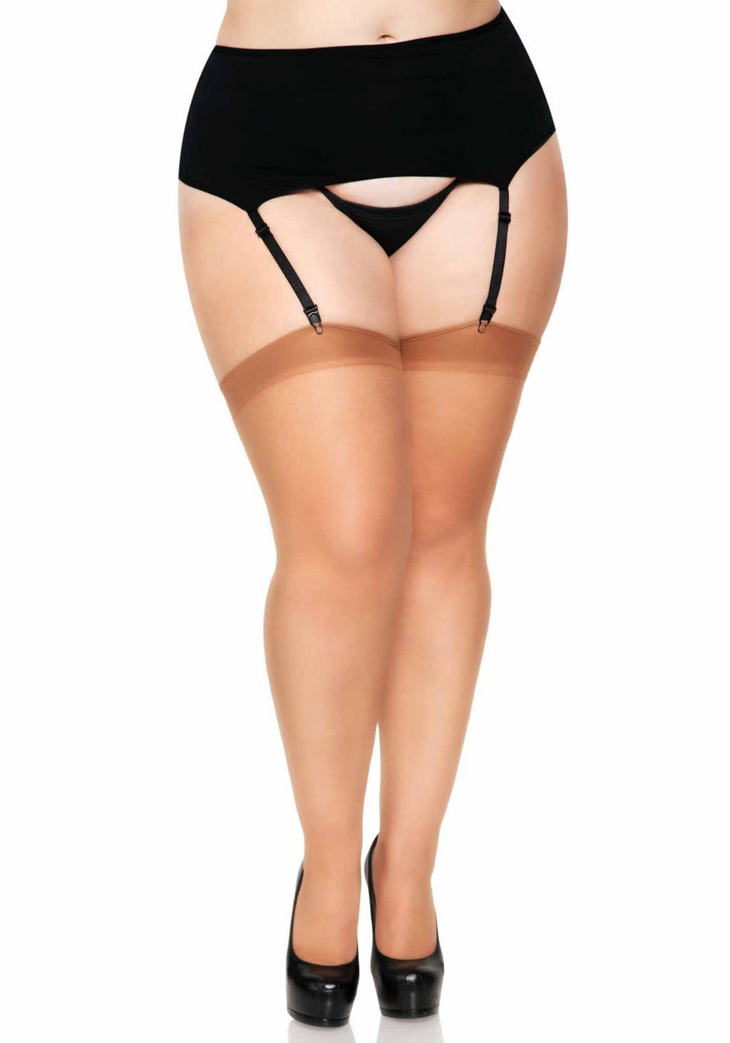 Leg Avenue Sheer Back Seam Stocking Tan Color