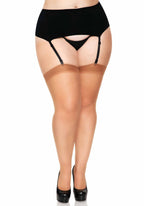 Leg Avenue Sheer Back Seam Stocking Tan Color