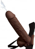 Ff 9In Hollow Squirt Strap-On Balls Br