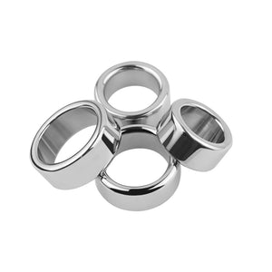 7 Size Male Metal Stainless Steel Penis Lock Cock Ring Set Ball Stretcher Delay Time Penis Ring Testicles Sex Toy for Man (Color