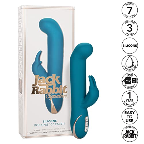 CalExotics Jack Rabbit Signature Collection Rocking G Rabbit - Waterproof Silicone Vibrator Sex Toys for Couples - Luxury Adult