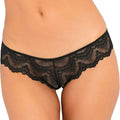 Come Undone Crotchless Lace Crisscross Back Panty - Medium/Large - Black