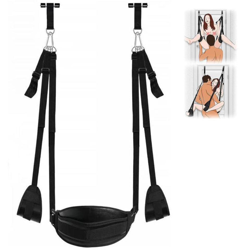 Door Sex Swing Sex Toys with Seat Supports up to 300lbs, BDSM Adjustable Sex Straps for Adult Sex Toys, Adults Bondage Sex Restr