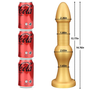 Super Long Anal Beads,Liquid Silicone Screw Thread Butt Plug Strong Suction Cup Long Anal Plug Prostate Massage Anal Trainer Dil