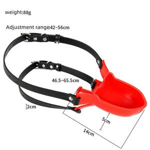 BDSM Mouth Gag Piss Urinal Funnel, SM Sex Games Extreme Funnel Hood Water Sports Toilet for Women Men Couples, Mouth Ball Gag Or