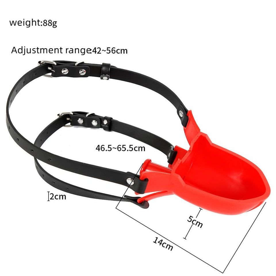 BDSM Mouth Gag Piss Urinal Funnel, SM Sex Games Extreme Funnel Hood Water Sports Toilet for Women Men Couples, Mouth Ball Gag Or