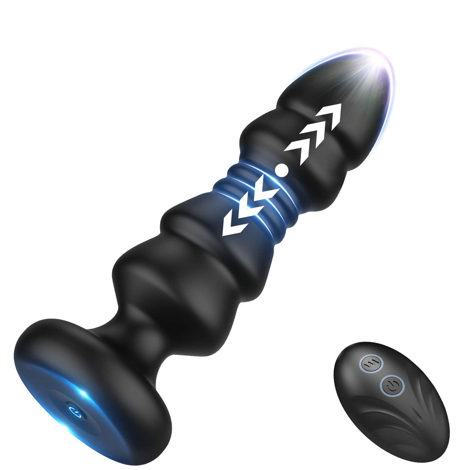 Thrusting Sex Toys Anal Plugs - Anal Toys Sex Toy Remote Control Vibrating Butt Plug G Spot Vibrator, Anal Beads with 5 Vibratin