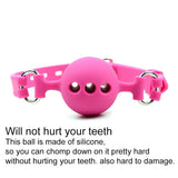 Silicone Breathable Ball Gag - Ball Gag Breathable Silicone Ball with Holes Open Mouth Gag Sex Toy for Adult Bondage Restraints