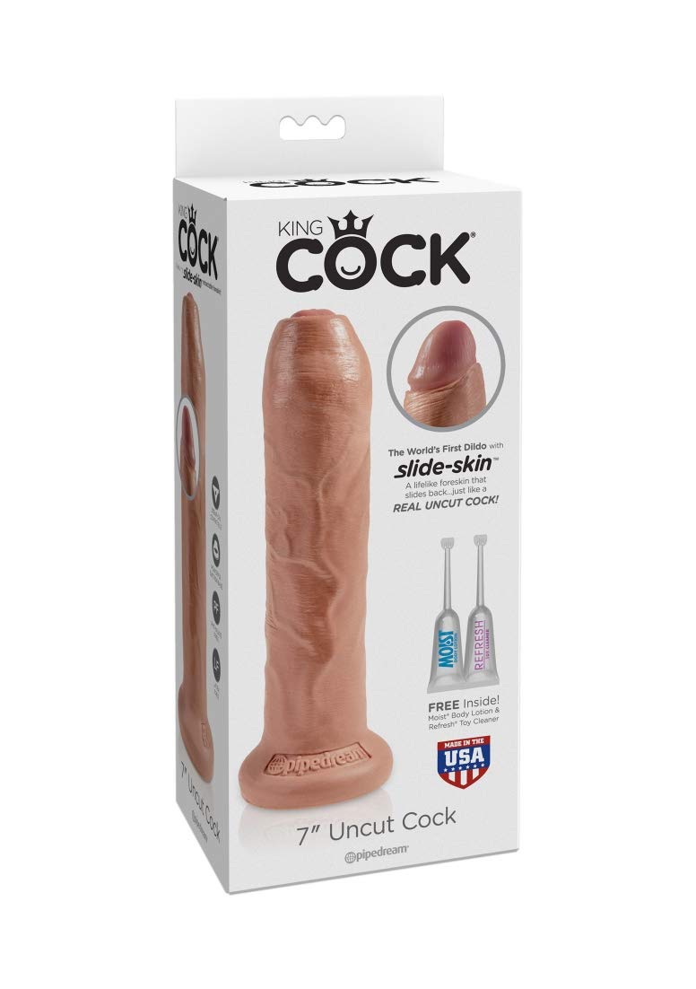 Pipedream Products King Cock 7'' Uncut Cock, Tan, 12.1 Lb